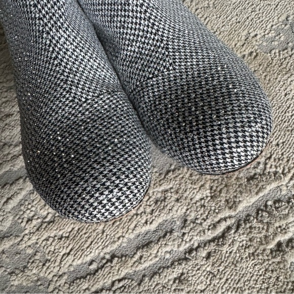 Kurt Geiger Mini Burlington Bootie ankle boots gingham black white bejeweled 6.5 - Picture 10 of 16